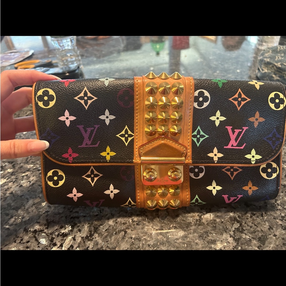 Louis Vuitton Black Multicolor Monogram Clutch